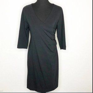 Soft Surroundings Black Faux Wrap Dress Size Medium (10-12)
